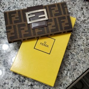 Authentic Fendi Long Zucca Wallet